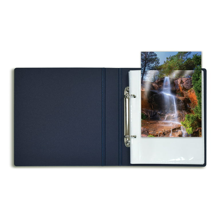Photo Album for 5x7 Pictures, 2-Ring Mini Hard Cover Photo Binder, Holds 36  5x7 Photos with Clear Heavyweight Pocket Sleeves, by Better Office