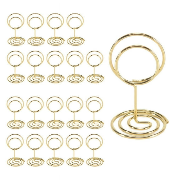 Table Number Holders 20Pcs - 2 Inch Mini Place Card Holder Short Table Number Stands for Wedding Party (Gold)