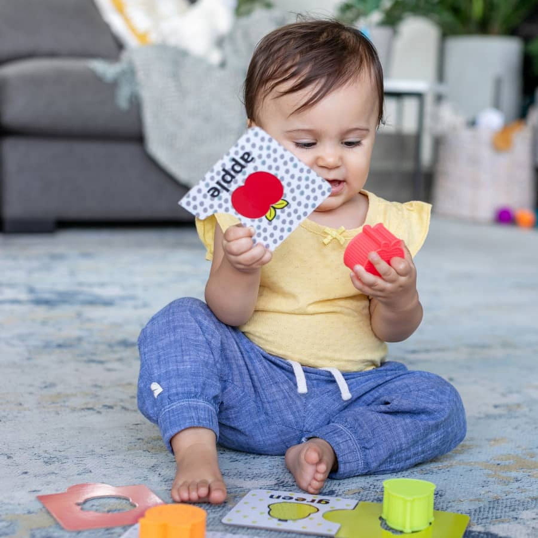 Infantino My 1st Sensory and Shapes Jigsaw Puzzle, 12+ Months, Multicolor Fruit-Themed, 24-Piece Set