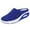 Blue, variant on Women's Mesh Breathable Flat Mule Slippers Closed Round Toe Knit Backless Slip On Softsole Lightweight Walking Shoes for Summer Vacation Work