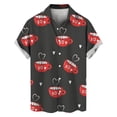 thumbnail image 3 of Camisetas de manga corta para hombre, con estampado 3D de amor, gráfico, camisas de botones para el día de San Valentín, blusa informal de verano para playa para hombre, 3 of 5