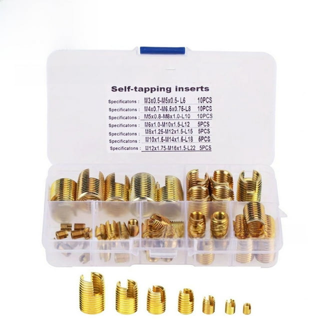 50-Piece Box of 302-Type Carbon Steel Self-Tapping Thread Inserts, M3-M12 Sizes, GB51830 Standard, Rust-Resistant Sleeves Included, Easy Installation for Repair & Reinforcement Tasks, Durable