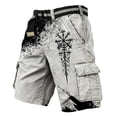 thumbnail image 4 of CONZONE Mens Cargo Shorts Elastic Waist Drawstring Hiking Shorts for Men Viking Mythology Graphic Y2K Lightweight Loose Fit Gym Athletic Shorts With Pockets, 4 of 4