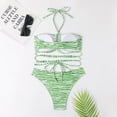 thumbnail image 4 of Conjunto de bikini de 2 piezas con tirantes cruzados en la parte delantera y corte alto para mujer, 4 of 5