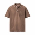 thumbnail image 4 of ZOYOEN Mens Polo Shirts with Pocket- Short Sleeve Vintage Summer Casual Business Shirts Brown Size S, 4 of 6