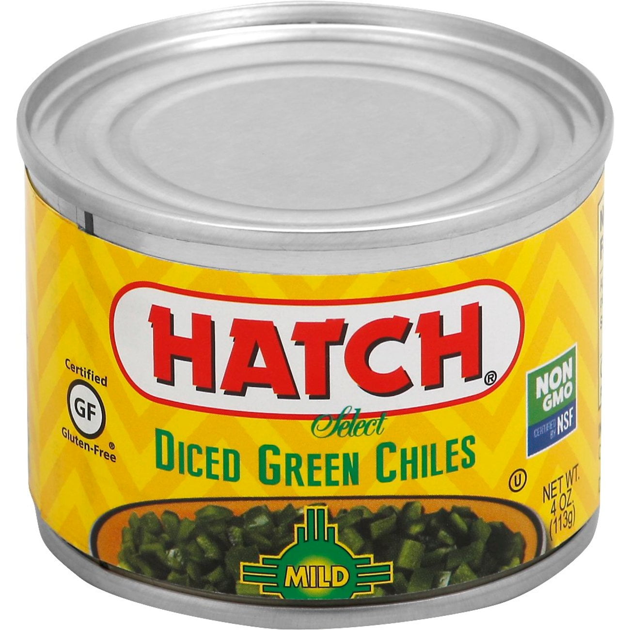 Pack of 4 Hatch Select Diced Mild Green Chiles - 4 oz - Package may vary