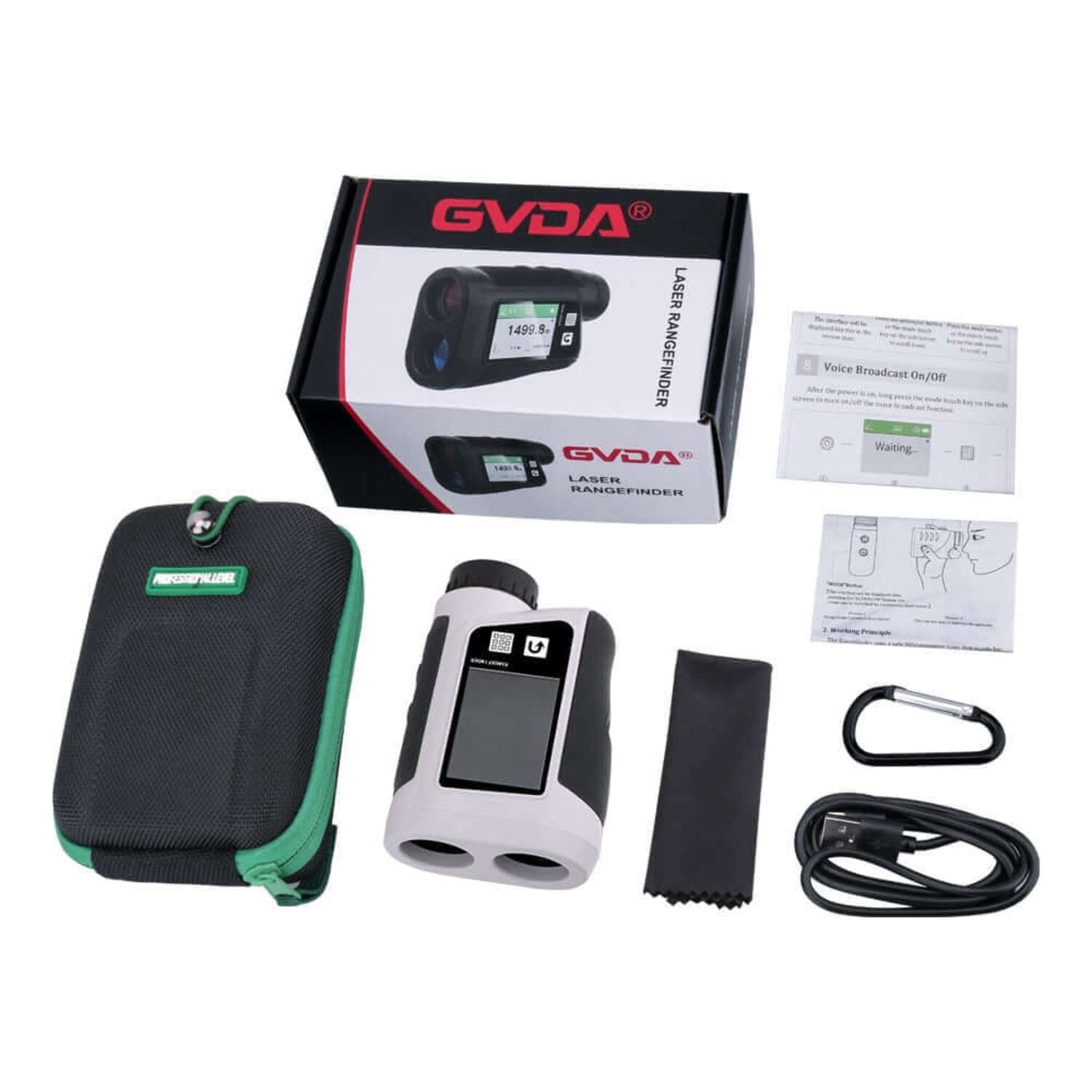 GVDA Telescope Laser Rangefinder Rechargeable LCD Laser Distance Meter 1500M 1000M 800M 600M Range Finder for Golf Hunting Sport