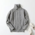 thumbnail image 5 of Splozh Boys Sweater Quarter Zip up Knit Neck Warm Pullver Kids Knitwear,Light Gray 4-5 Years, 5 of 6