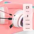 thumbnail image 3 of TOPRenddon Kids Wireless Headphones Bluetooth 5.0 | LED Light On-Ear Headset w/Mic | 10H Playtime Foldable | Gift for Boys Girls | Works with iPhone Android Tablet, 3 of 7