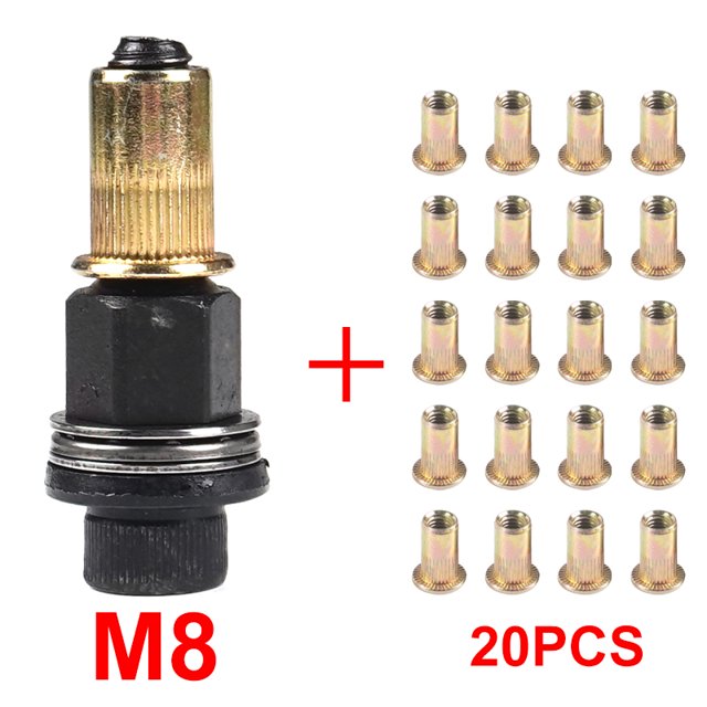21 uds + 1 pieza tuerca de remache Manual accesorio de herramienta de tuerca remachadora para tuercas M4 M5 M6 M8 M10 instalación Simple