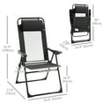 thumbnail image 3 of Outsunny Double Camping Chairs Foldable w/ Reclining & Headrest, Black, 3 of 10
