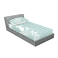 thumbnail image 2 of Ambesonne Nature Fitted Sheet & Pillow Sham Set, Bird Silhouette on Tree, Twinxl, Turquoise White, 2 of 2