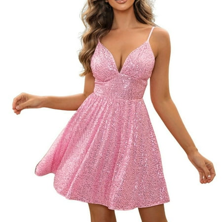 Homecoming Dresses Plus Size Elegant And Shimmering Sequin Dress With Pleats And Straps Eening Party Fall Dresses For Women 2023