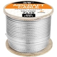 thumbnail image 4 of 7 x 19 Galvanized Steel Aircraft Cable Wire - 3/8" - 250' Reel - 14,400 lb Break Strength Rope for Pulley System or Winch Loop - Marine Wire, Cable/Deck Railing, Fencing, Zipline - Xpose Safety, 4 of 4