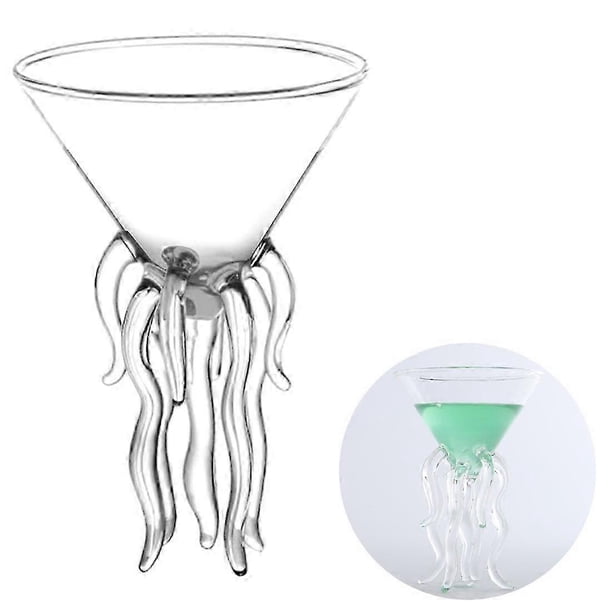 Cocktail Jellyfish Creative Wine Glass Cocktail Jellyfish Creative Wine Glass-Octopus Cocktail Glass Transparent 1pcs(d-)
