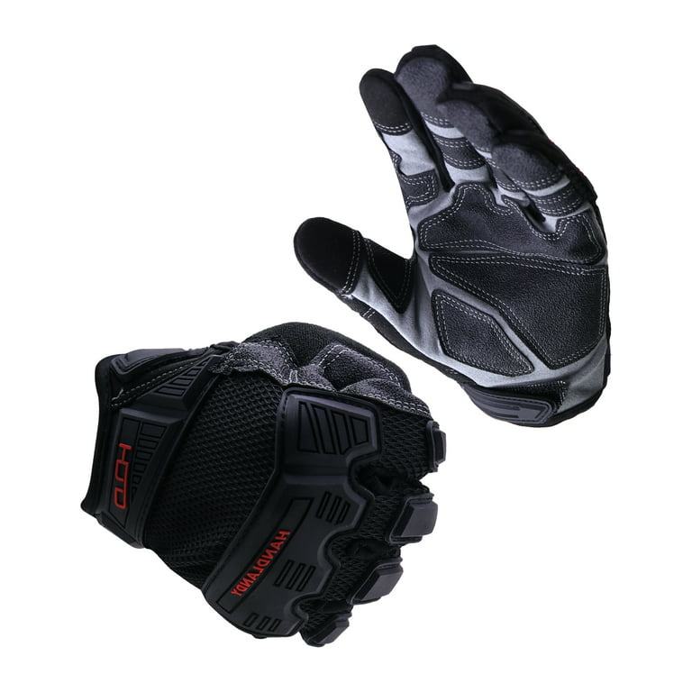 HANDLANDY Impact Reducing Work Gloves, Heavy Duty Work Gloves with Grip,  Touchscreen Breathable Safety Mechanics Gloves