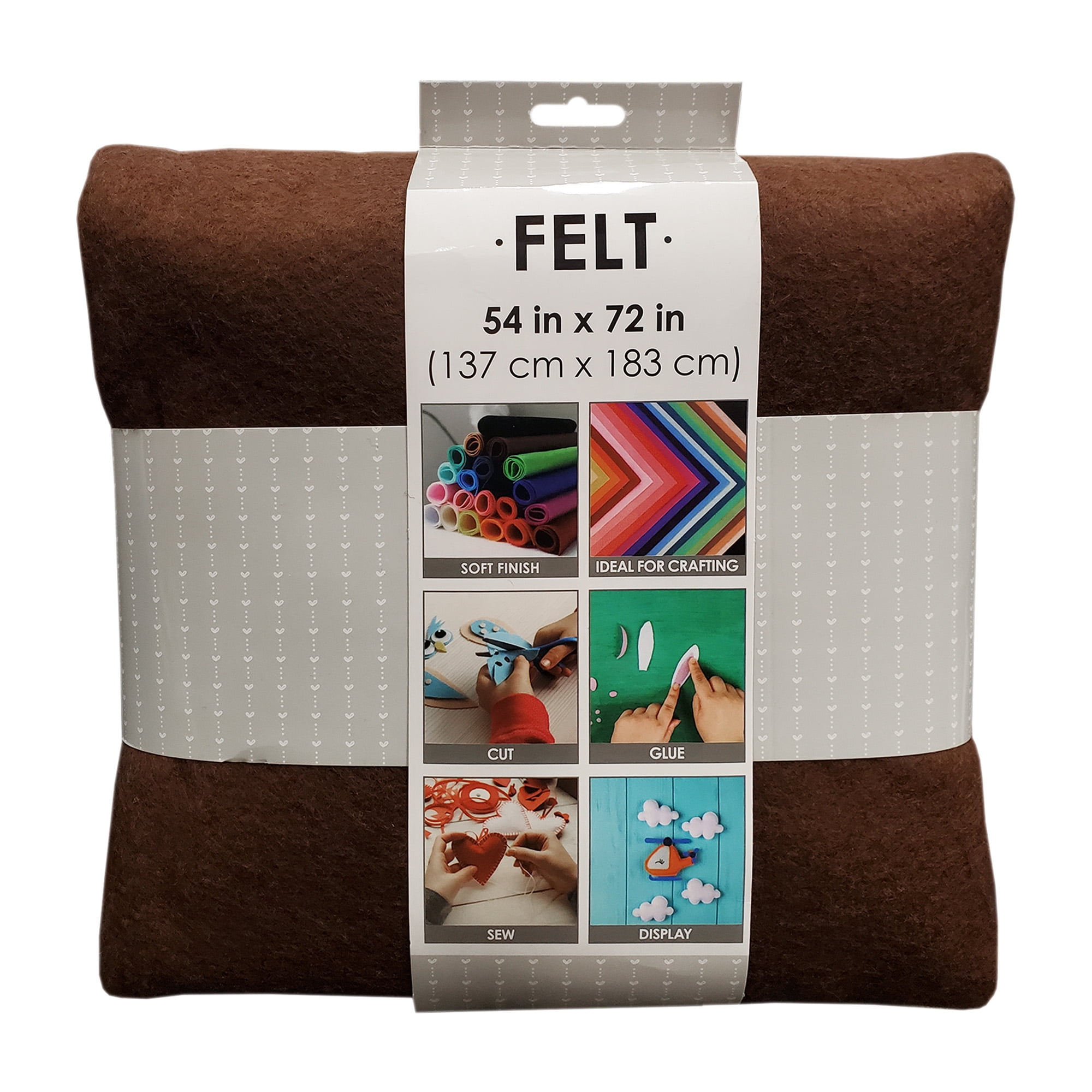 Eugene Textiles, Premium, Craft Felt Fabric , Brown , 54' x 72' . Soft finish felt