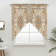 thumbnail image 2 of Swag Valance Curtains for Windows, Boho Orange Light Filtering Kitchen Curtains with Rod Pocket, Southwestern Ethnic Geometric Vintage Window Treatment Valances for Living Room, 36x45 - 2 PCS, 2 of 9