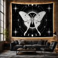 thumbnail image 6 of Moth with Luminous Wings Against a Starfield and Moon Phases, Mystical Celestial for Dark Decor Lovers, Ethereal Night Sky Art, Halloween Gift, Tapestry Wall Hanging for Bedroom and Living Room, 6 of 7