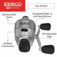 thumbnail image 6 of Zebco 33 Platinum Spincast Reel and Fishing Rod Combo, 6-Foot 2-Piece Rod, Size 30 Reel, Silver, 6 of 12