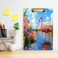 thumbnail image 2 of FORMRS Acrylic Clipboard with Low Profile Clip Standard A4 Letter Size, 12.5" x 9", Realistic Pink Flamingo Flower, 2 of 8