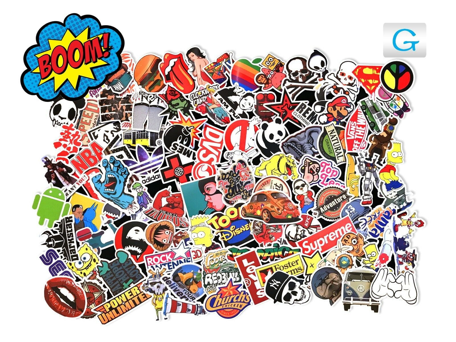 Lot 50 Random Vinyl Laptop Skateboard Stickers bomb Luggage Decals Dope  Sticker