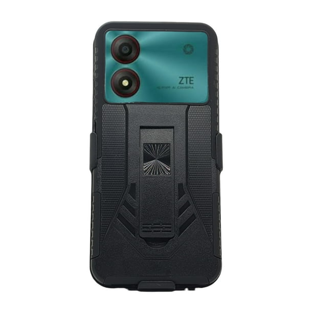 Funda Uso Rudo Clip Blindaje Para ZTE A34 / A54 Más 2 Micas De Pantalla