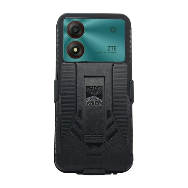 Funda Uso Rudo Clip Blindaje Para ZTE A34 / A54 Más 2 Micas De Pantalla