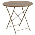 thumbnail image 2 of Afuera Living 30" Round Steel Folding Flower Print Patio Dining Table in Gold, 2 of 3