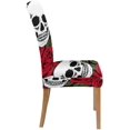 thumbnail image 3 of RYLABLUE Roses and Skulls Stretch Chair Cover Protector Seat Slipcover for Dining Room Hotel Wedding Party Set of 1, 3 of 5
