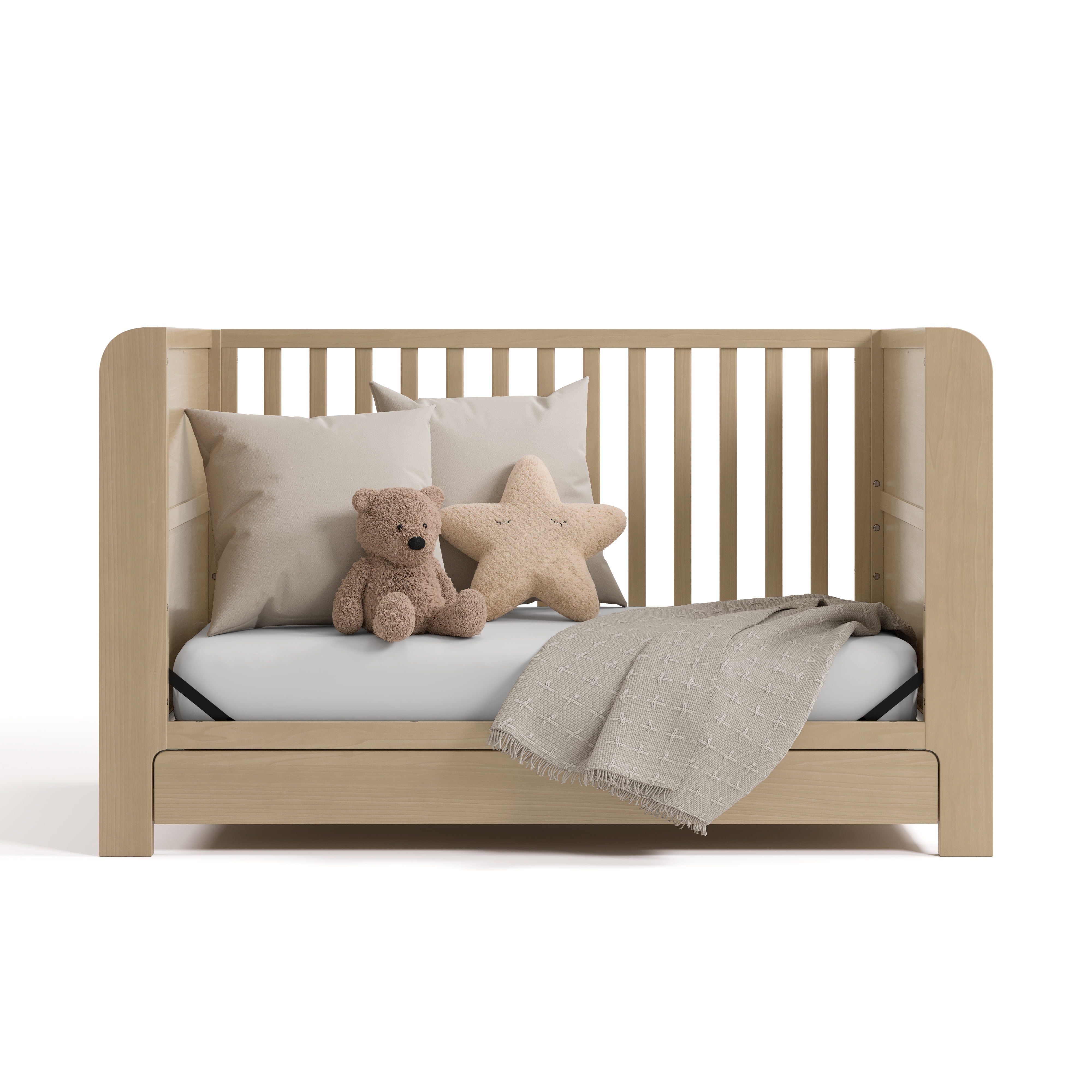 Graco Read-with-Me 4-in-1 Convertible Baby Crib with Drawer, Driftwood