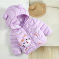 thumbnail image 5 of Spazoro Toddler Girls Hooded Puffer Jacket, Long Sleeve Zip Up Lightweight Animal Print Soft Warm Winter Outerwear for Little Girls Purple Size 3-4T, 5 of 9
