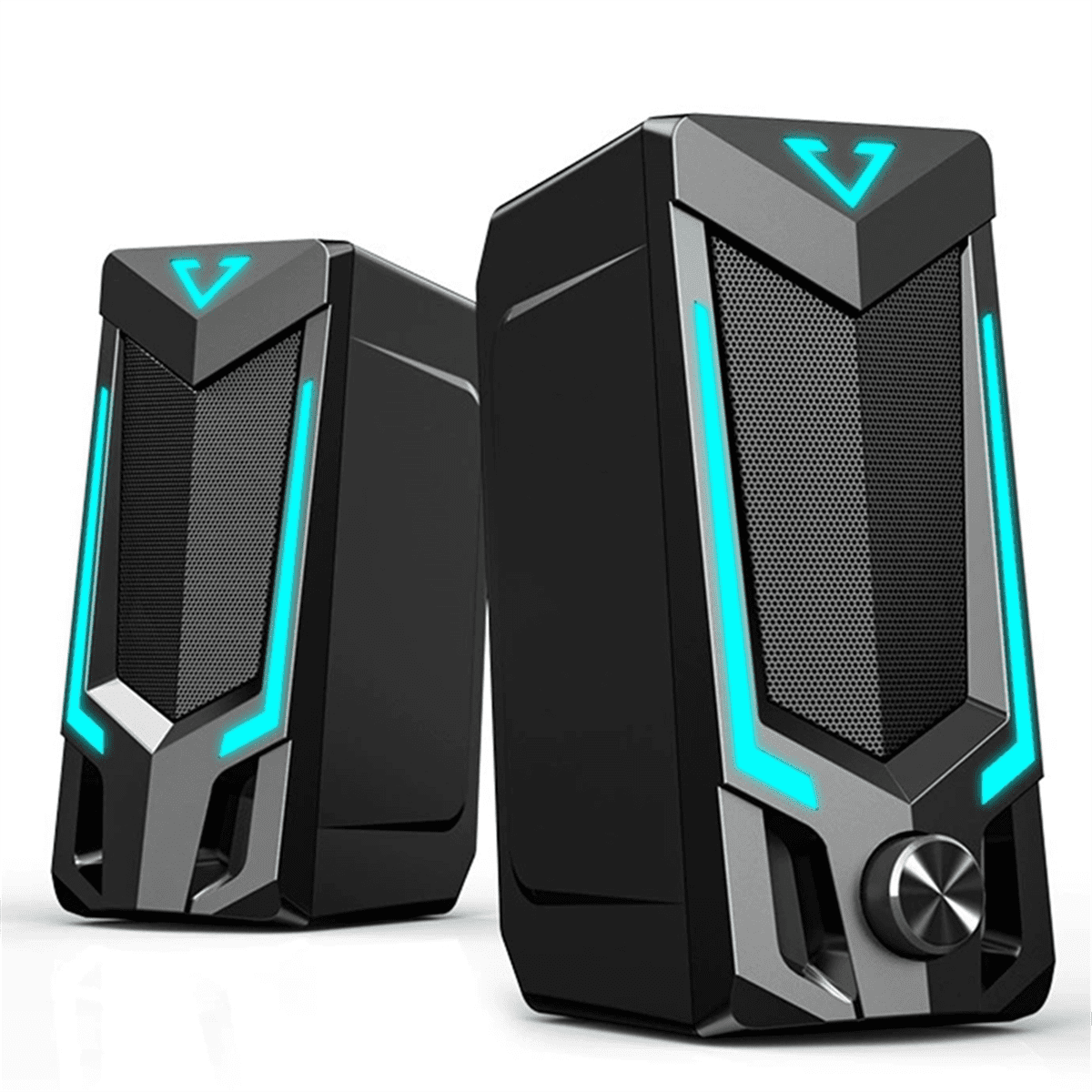 Bluetooth RGB Computer Speaker, Desktop Computer Speaker,Desktop Stereo Speaker, USB Powered, with LED Ambient,1 pair * speakers 1 * Instructions in Chinese and English,Black