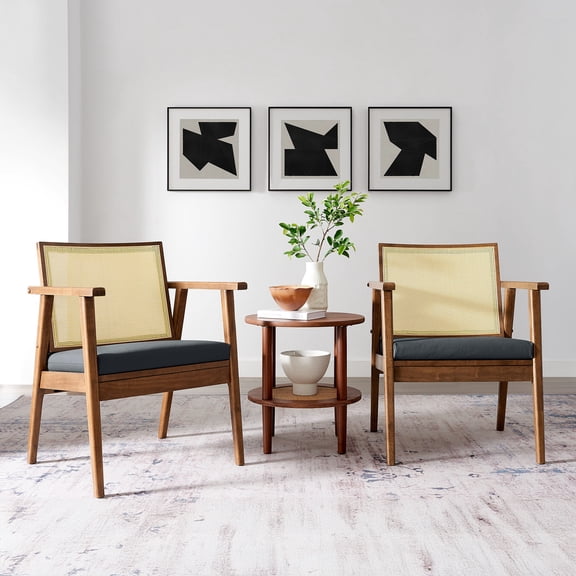 Thera Accent Armchairs Set of 2 in Walnut Black