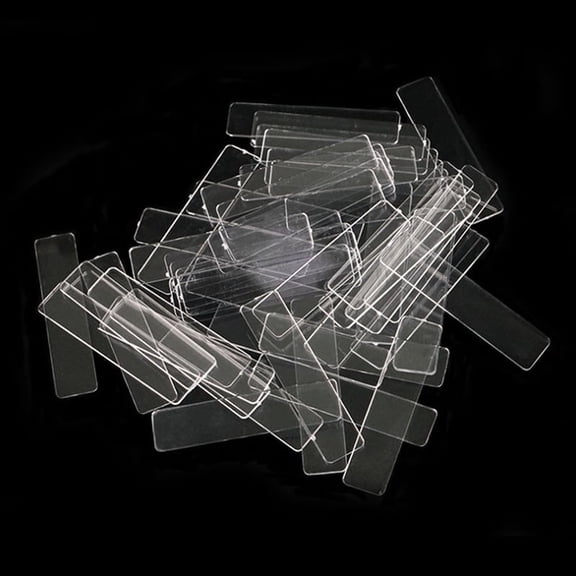 50pcs Transparent Nail Stand Press On Nails Packaging Fake Nails Display Stand Double Sided Tape For Salon Nail Decorations