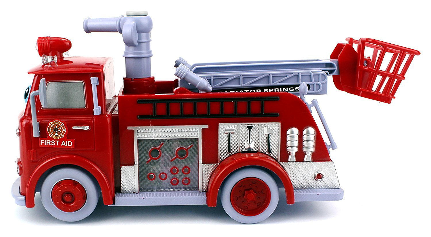 CUTE HAPPY FACE BUBBLE BLOWER FIRE TRUCK battery operated fire dept bubbles NEW 