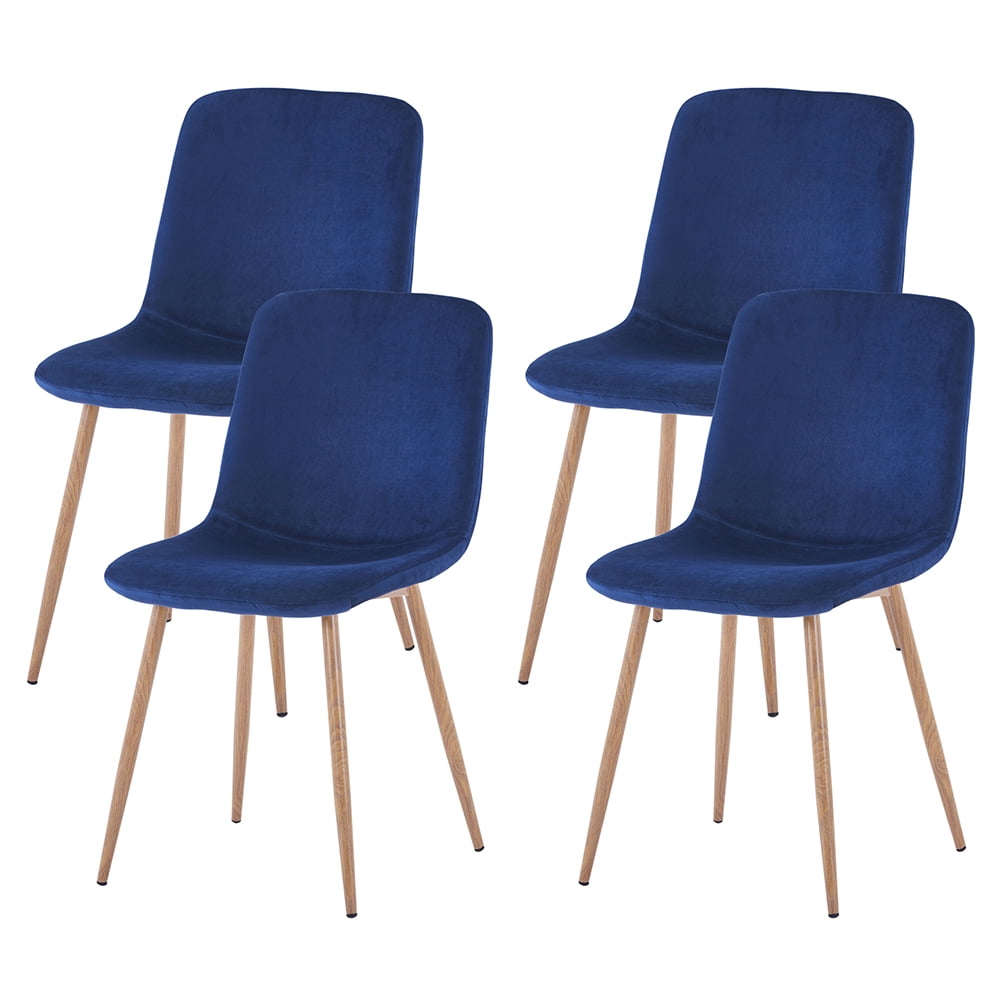 Kepooman Set of 4 Modern Dining Chairs, Blue Kepooman Set of 4 Modern Dining Chairs, Blue