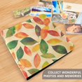 thumbnail image 4 of FORMRS 3 Ring Photo Album 4"x6" Self Adhesive Large Capacity PU Leather Cover, Green Retro Autumn Leaves, 4 of 8
