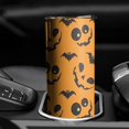 thumbnail image 3 of 20oz Pumpkin Bat Halloween Pattern Skinny Tumblers Stainless Steel Tumbler with Lid and Straw,Vacuum Insulated Double Wall Travel Tumbler Cups with Cleaning Brush for Coffee,Tea, 3 of 6