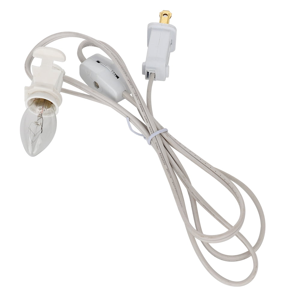 Accessory Cord with One Light Bulb 6 Feet ULListed White Cord with On/Off Switch Plugs