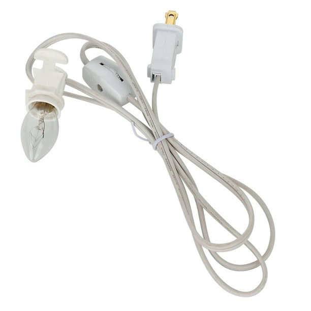Accessory Cord with One Light Bulb 6 Feet ULListed White Cord with
