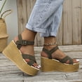 thumbnail image 4 of CHUMUD Women's Wedge Espadrille Sandals Crisscross Strap Adjustable Ankle Buckle Platform Summer Shoes, 4 of 7
