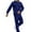 Blue, variant on Men's Full-Zip Polo Jacket & Drawstring Pants Set, 2-Piece Relaxed Fit Casual Tracksuit with Pockets for Spring Autumn Winter Outdoor Wear, Solid Color, Regular Size