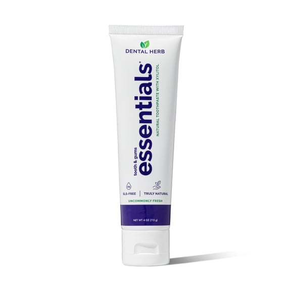 Essentials Fluoride-Free Toothpaste, Plant-Based Daily Toothpaste for Fresh Breath, SLS-Free, Clean Ingredients, 4 oz, by Dental Herb Company