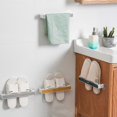 thumbnail image 5 of Moderno colgador de zapatillas de pared, autoadhesivo, sin perforaciones, organizador de toallas para cocina y baño., 5 of 5