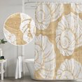 thumbnail image 5 of Extra Long Shower Curtain 72x96 Inch, Vintage Shell Brown Shower Curtain Waterproof Bathroom Decor, Summer Ocean Coastal Fabric Bath Curtain Set Accessories with Hooks, 5 of 7
