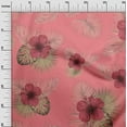 thumbnail image 3 of oneOone Cotton Cambric Pink Fabric Tropical Hibiscus Floral Sewing Craft Projects Fabric Prints By Yard 56 Inch Wide, 3 of 4