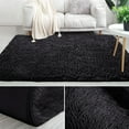thumbnail image 6 of IR Imperial Rooms Solid Accent Shag Rug 2x3ft for Entryway Soft Fluffy Area Shaggy Rug Black, 6 of 11