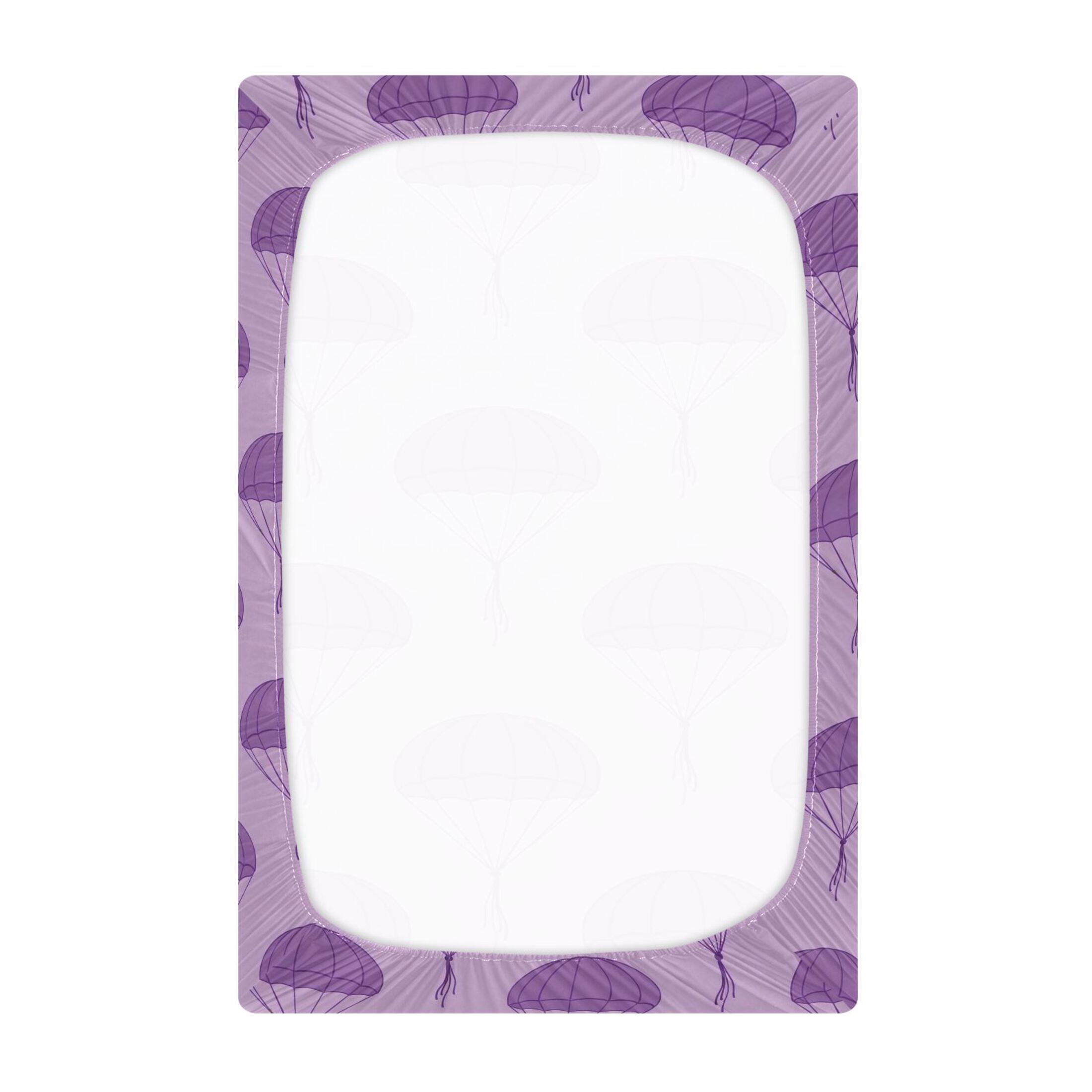 Baby Essentials 52”x 28”- Standard Cotton-like Modal Elastic- Purple Parachute Design Crib Sheets for Newborns and Toddlers