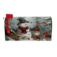 thumbnail image 5 of YOPINCO Christmas Snowman Magnetic Mailbox Cover with Cardinal Birds,Rabbit & Lantern,Waterproof Oxford Cloth Winter Snow Scene Mailbox Wrap,Outdoor Garden Yard Home Decor for Standard Size 18" x 21", 5 of 14